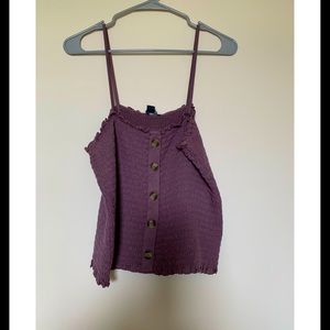 Spaghetti strap button down tank top